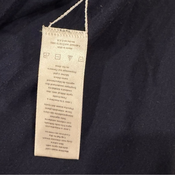 Lunya Restore Long Sleeve Crew Neck Tee Shirt Navy Blue Size Small EUC - Picture 4 of 9